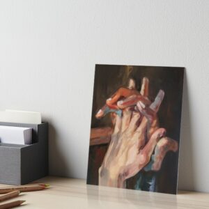 Expressive Hand Painting with Earthy Tones and Bold Brush Strokes Art Board Print